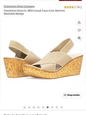 CHARLESTON SHOE CO. Beige Crossband Faux-Cork Wedge Sandals - 7